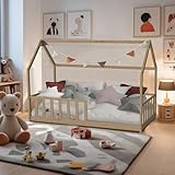 Weber Industries Cama cabaña Kiwi 90 x 190 + 1 somier + Barrera/Natural