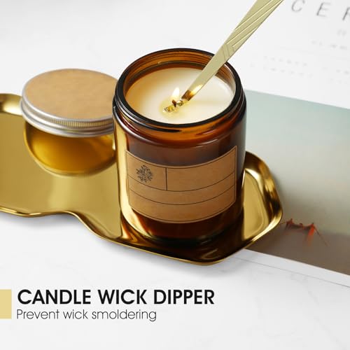PATOISE 4 in 1 Candle Accessory Set, Wick Trimmer, Candle Snuffer, Wick Scoop,Storage Tray,Perfect for Candle Lovers(Gold) - Thumbnail 5