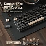 RK ROYAL KLUDGE R65 Wired Gaming Keyboard with Volume Knob, 60% Percent RGB Backlit Mechanical Keyboard Gasket Mount with PBT Keycaps, MDA Profile, QMK/VIA, 66 Keys Hot Swappable Cream Switch, Black - Image 4