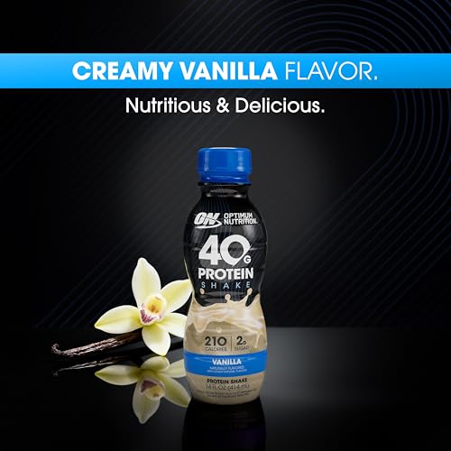 Optimum Nutrition 40g Protein Shake, Vanilla, 14 Fl Oz, 12 Ct | Naturally Flavored, On The Go Complete Protein Drink, Supports Muscle Recovery, 40g of Protein per Serving, Gluten Free - image 6