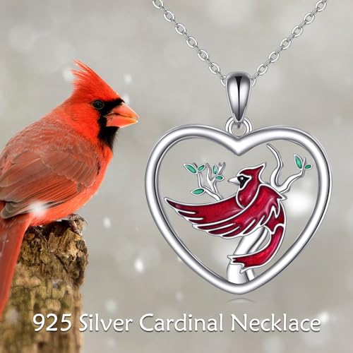 Collier oiseau Cardinal rouge, bijou d'amour raffiné - 2