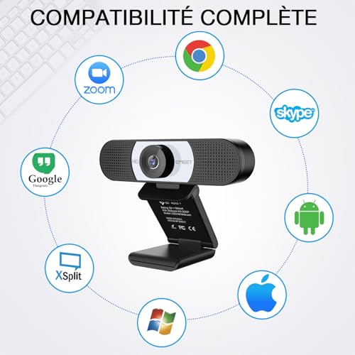 Webcam Full HD eMeet C960 grand angle 90 degrés compatible Linux et Mac - 6