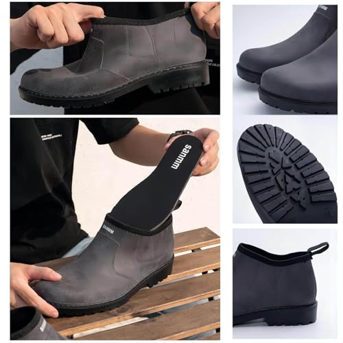 Rain boots men's,men's rubber shoes,fashion casual low-top,waterproof shoes,non-slip4