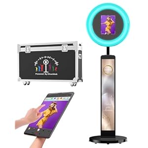 HARZHI Portable Photo Booth Compatible with Ipad, for Ipad Photo Booth Shell Stand Stand Provide Chacktok Photo Booth Software for Party and Wedding, Free Custom Logo, Flight Case