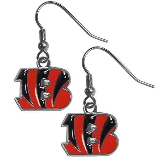 NFL Siskiyou Sports Womens Cincinnati Bengals Chrome Dangle Earrings One Size Team Colors ,white