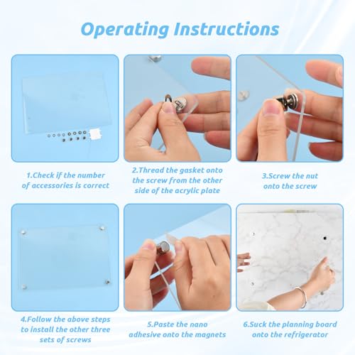 Wochenplaner Abwischbar Magnetisch A4, Essensplaner Haushaltsplan，Magnetischer Whiteboard für Kühlschrank，30 x 20cm，Kühlschrank Magnettafel, für To-do Listen, Einkaufsliste, Menüplanung, Tagesablauf