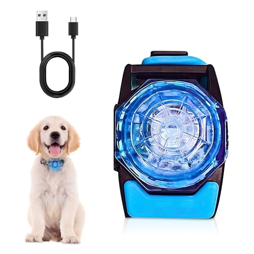 AMFUN Collier Lumineux Chien, Pendentif Lumineux LED Nuit Imperméable, USB et Type-C Rechargeable, Lampe LED Rechargeable à Clipser pour Collier de Chien...