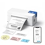 Bluetooth Thermal Shipping Label Printer, 4x6 Portable Thermal Printer, Compatible with iPhone, Android, Windows and Mac, Works with USPS, UPS, Amazon, Shopify, Etsy (White)