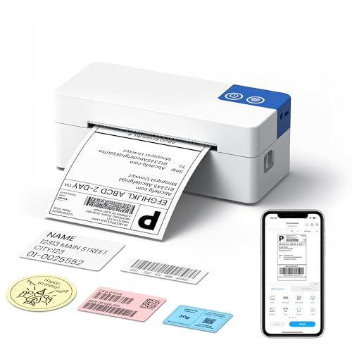 ETIKEZ Bluetooth Thermal Shipping Label Printer, 4x6 Portable Thermal Printer, Compatible with