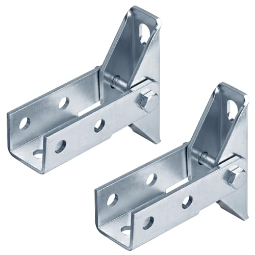 2 Pcs Single Channel Brace for 1-5/8 Strut Channel, Accept 1/2 Bolt, Adjustable Brace Fitting, 5mm Thickness