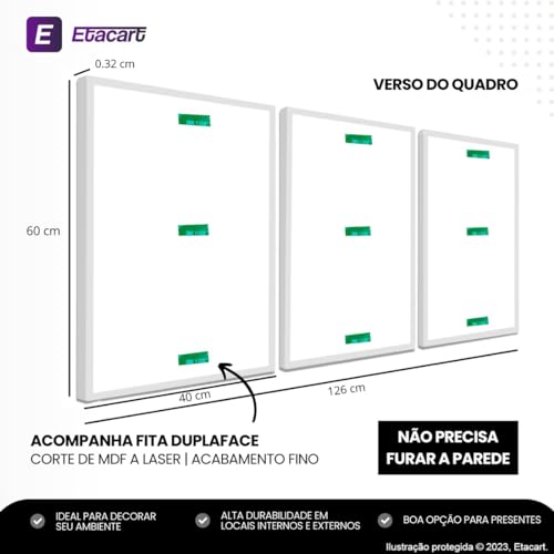 Quadros Decorativos Cerejeira Floral Branco Parede Sala Quarto Dourado
