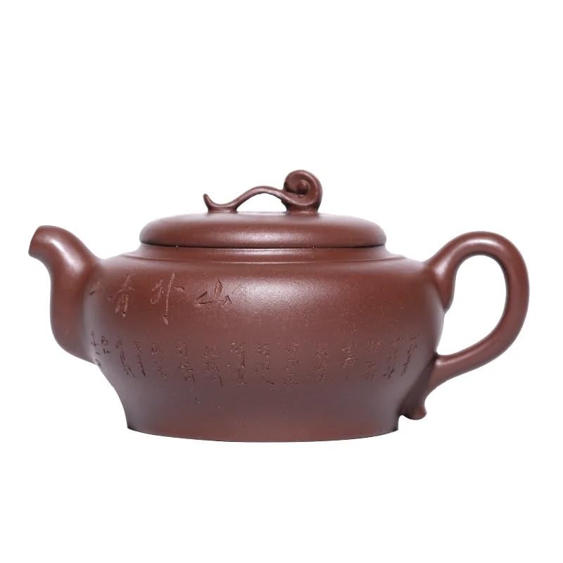 Théière Chinoise en Argile Violette créative de 240 ML, fabriquée à la Main avec Filtre, en Terre Cuite Violette Brute. Service à thé Chinois Zisha. Infuseur à thé en Vrac.
