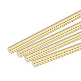 QUARKZMAN Messingstange, Messing Volle Runde Stange 9.5mm/0.37 Zoll Durchmesser 200mm Länge Drehmaschine Barren Für RC Modell DIY Bastelset 4 Stück