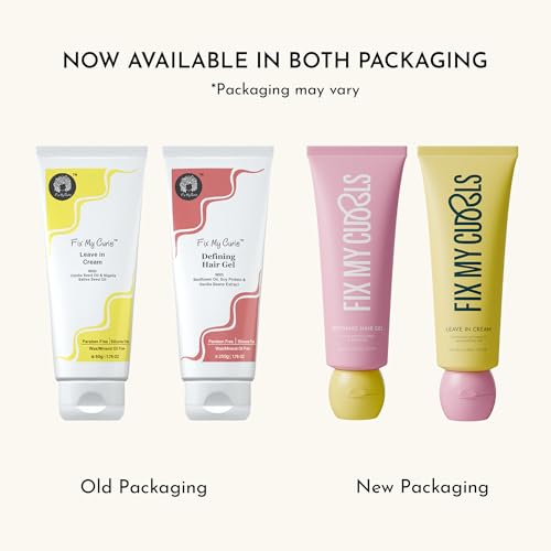 Image of Fix My Curls Protein Styling Duo Curl Leave In Cream & Defining Gel For Curly, Wavy, Dry & Frizzy Hair | Protein Rich | Frizz Control | Hydrating, Lightweight & Silicone-Free Formula (200gm each)