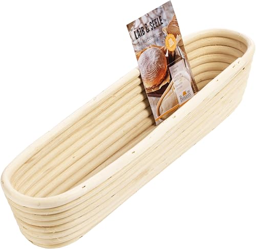 Birkmann, Laib & Seele, Gärkörbchen für Baguettes, 37 x 8,5 cm, Brotkorb für Teige und Brote, bis 750 g, aus natürlichem Peddigrohr, 209022 – Ansicht 1