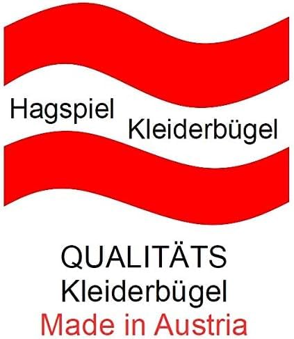 HAGSPIEL Kleiderbügel aus Buchenholz, Einfachbügel lackiert, 42 cm lang, sehr platzsparend, mit verzinktem Schraubhaken Made in Austria (EU) Standard (30, Standard lackiert)