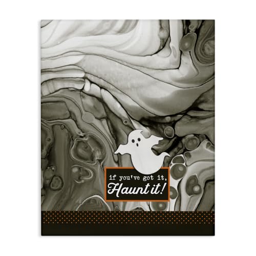 Witty Ghost Haunt It Marbled, 24 x 30 Inch Canvas Wall Art