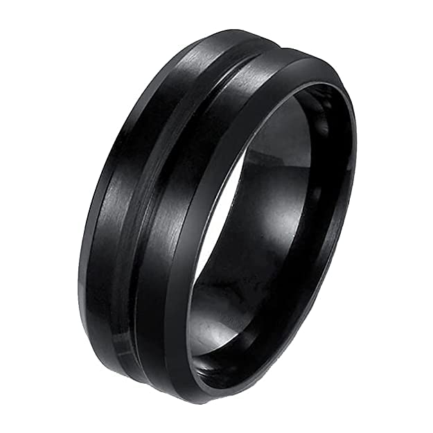 KRYSTALZ® Tungstun Carbridge Retro Style Mens Finger Ring I Elegantly Designed Titanium Black Ring For Mens & Boys (Pack Of 1 Piece - Black) (B0B9S5CBGT) Amazon Price History, Amazon Price Tracker