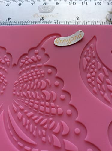 Anyana Sugar Edible Butterfly Dragonfly Lace Cake Silicone Embossing Mat Texture Fondant Impression Lace Mat Decorating Mold Gum Paste Cupcake Topper Tool Icing Candy Imprint Baking Moulds Sugarcraft #TOP4