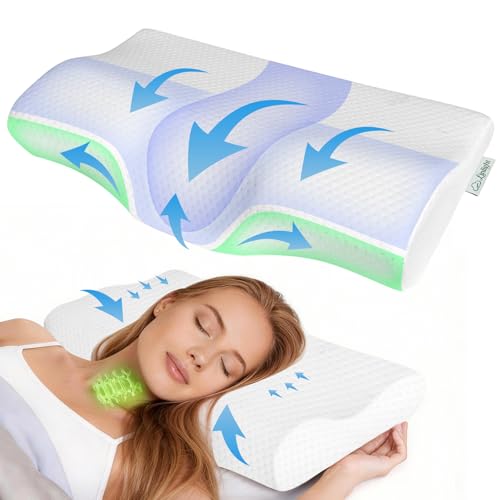 Travesseiro Cervical Ortopédico Viscoelástico 45D Espuma Anti Ronco 55x35cm, Linlight