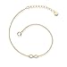 Produktbild Glanzstücke München Damen-Armband Infinity Sterling Silber gelbvergoldet 17 + 3 cm - Silberkettchen Unendlichkeit Armkettchen Silber Freundschaftsarmbänder