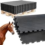 VOSS.farming 17x Stallmatte, Puzzlematte 120x80cm, 18mm Dicke, 16,32m² Boxenmatte mit Grip-Oberfläche
