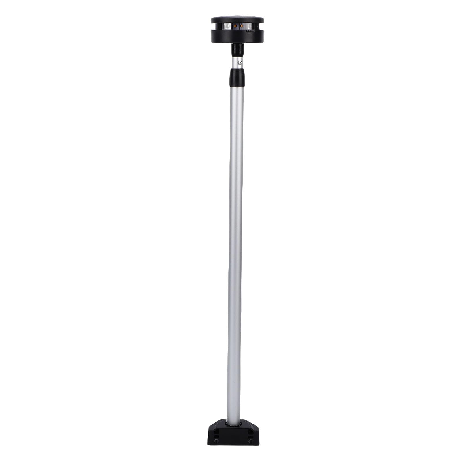 Hyuduo Luce di Navigazione a LED Prua per Barche Asta Telescopica Regolabile da 24 a 42,25 Pollici con Base Rimovibile Luce Marina Alimentata a Batteria IP67 per Piccole Imbarcazioni