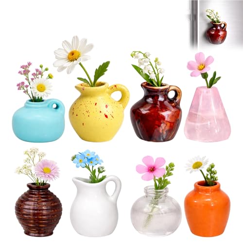 Set de 8 Imanes decorativos en forma de mini jarrones