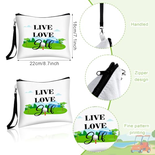 Shinylin 24 Pcs Golf Gift Bag Golf Cosmetic Bags Golf Accessories for Women Men Inspirational Golf Pouch Zipper Golf Toiletry Organizer Golf Wristlet Wallet for Golf Player Golf Lovers Gift,12 Style - Thumbnail 2