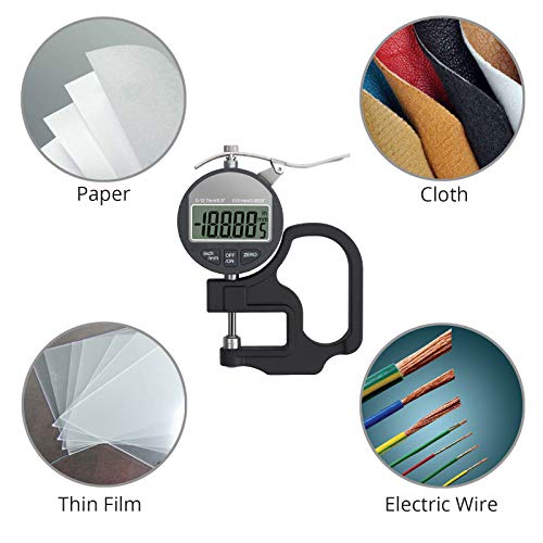 Neoteck Digital Thickness Gauge 0.5 Inch/12.7Mm, 0.0005"/0.01Mm, Thickness Meter Precise Electronic Micrometer With Lcd Display #TOP5