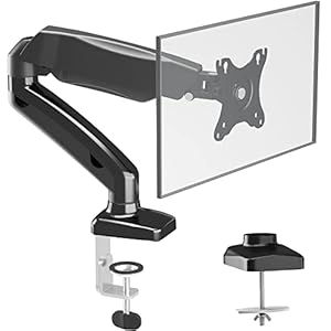 BONTEC Enkele Monitorarm voor 13-32 inch LEC LCD Schermen, Draaibare Gasveer Arm Bureaubevestiging Stand up tot 8kg…