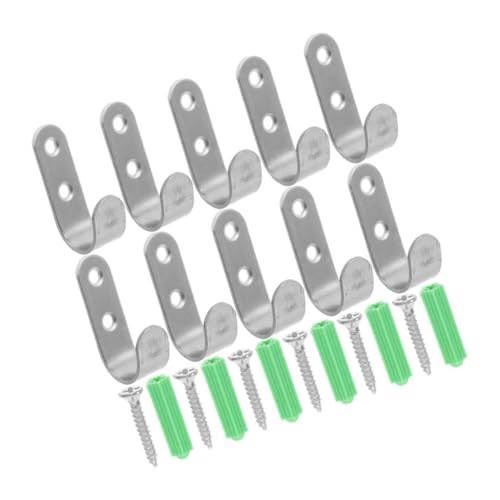 DECORNIJIA 10 Sets Heavy Duty Metal Cover Hooks for Trailer Tarps and Garage Storage Wall-Mounted Screw Hooks with Robust Design for Garden Hangers and Versatile Hanging