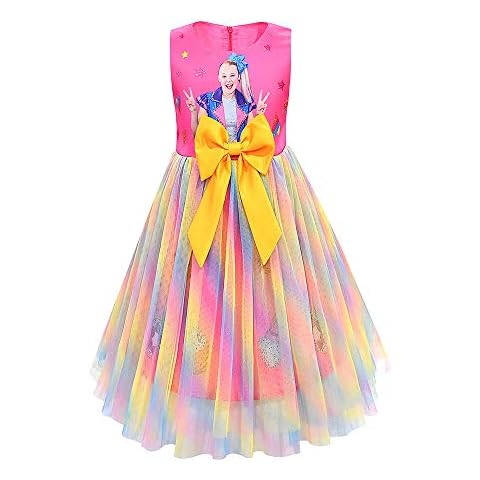 FUNTEKS Little Girls JoJo Princess Dress Gown for Toddler Girls Fancy Dress Party 110 Cover