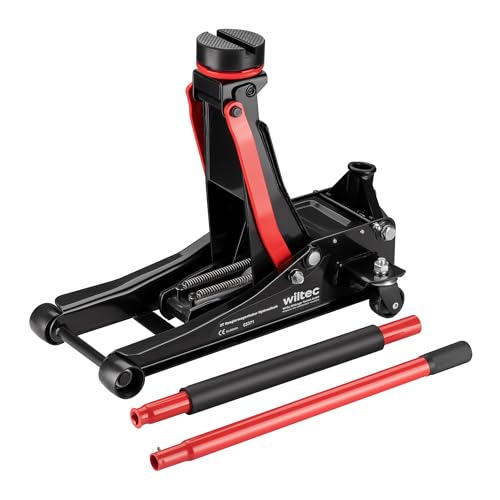 XPOtool Cric hydraulique de Plancher manœuvrable de 3T Poids 29 kg Hauteur de Levage 85-500mm avec Piston Double Levage Voiture Garage Atelier Cric de Sol...