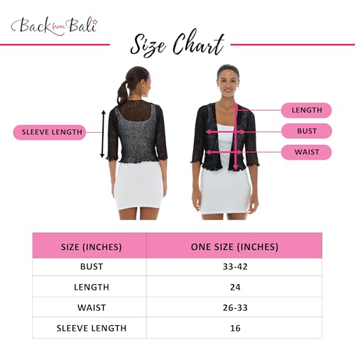 Image of Back From Bali Womens Sheer Shrug Cardigan Lightweight Knit