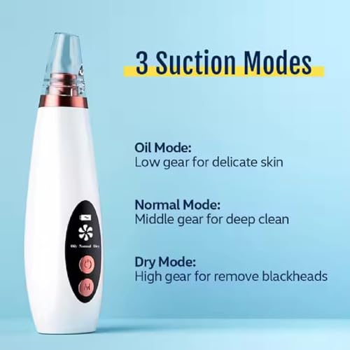 Image of 6-in-1 Blackhead Remover Machine with 6 Suction Heads | Electric Blackhead & Whitehead Remover Vacuum | Deep Pore Cleaner, Acne Comedone Extractor, Facial Skin Care Tool for Men & Women
