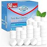 KIISIISO Toilet Bowl Cleaner Tablets 50 PACK, Automatic Bleach Toilet Tank Cleaners, Bathroom Long-Lasting Freshness, Slow-Releasing Powerful Deodorizing & Descaling