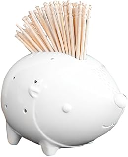 Talisman Designs 6050 Party Animal Ceramic Toothpick Holder, 4 inches, White