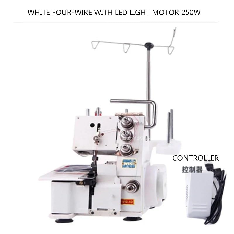 180W/250W/300W gospodarstwa domowego czteronitkowa stebnówka do szycia owerlok do szycia i elektryczna maszyna do szycia owerlokiem(250W-White)