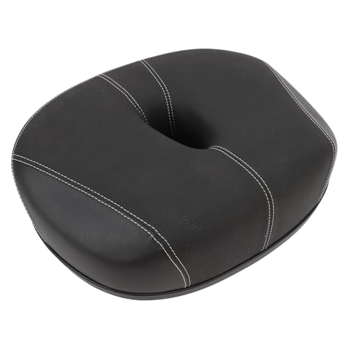 エアフローベント付きノーズレスワイドサドル交換品、男性と女性用の衝撃吸収シティマウンテンシート、ペロトンバイク、エクササイズバイク用の快適な追加パッド (黒)