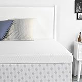 RUUF Mattress Topper King, 3-Inch High Density Memory Foam Bed Topper, Mattress Pad with Bamboo Cotton Cover - Removable & Washable, Medium-Firm