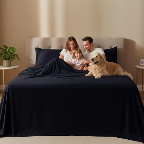 Image of Utopia Bedding Bed Sheet Set - 4 Piece King Bedding - Soft Brushed Microfiber Fabric - Wrinkle, Shrinkage & Fade Resistant - Easy Care (King, Black)