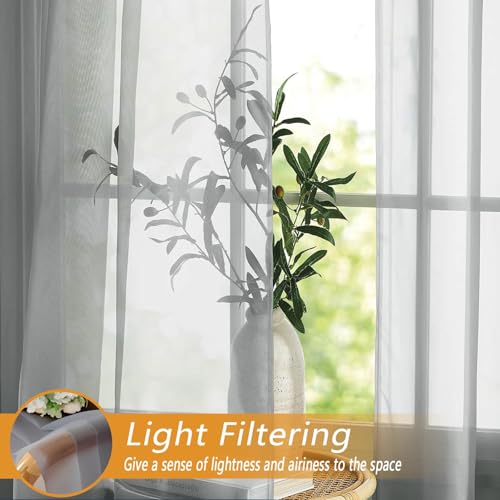 Rideaux en lin transparents gris confection haut de gamme - 3
