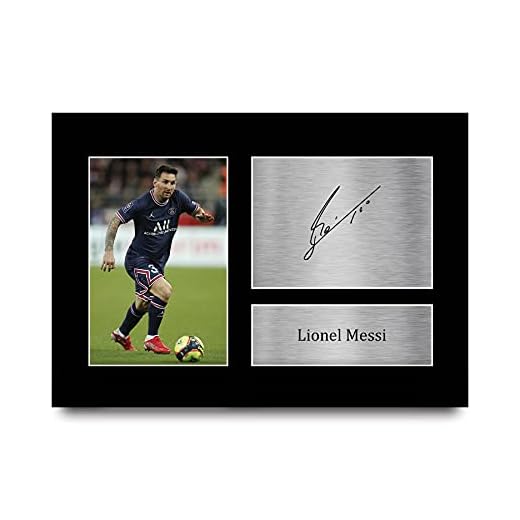 HWC Trading A4 Lionel Messi PSG Regalos Impresos Imagen De Autógrafo Firmado para Los Aficionados Al Fútbol Y Partidarios