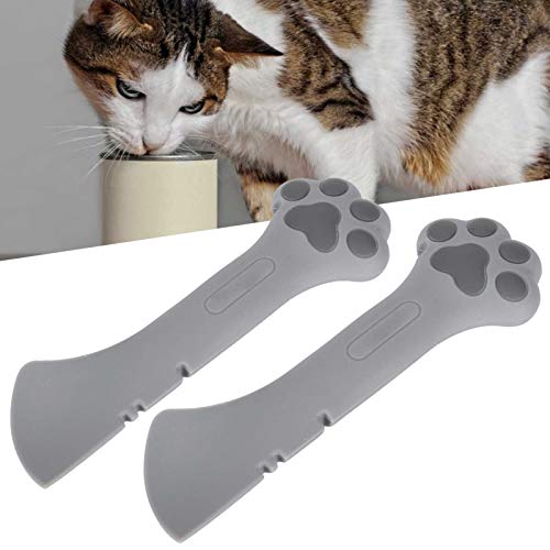 Abridor de lata de pata de gato, colher de lata leve 2 unidades multifunções para animal de estimaçã