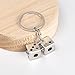 Lucky Silver Metal Dice Keychain with Black Dots - Stylish and Fortunate Charm for Keys, Bags, and Everyday Use - Durable, Multipurpose Accessory