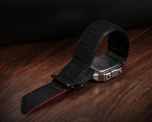 Image of Quick Release Watch Band Strap for Casio F-91W F-94W F-105W F-84W W-735H W-800H SGW-300H SGW-400H A158WA AE-1000W,18mm Leather Hook & Loop Casio strap
