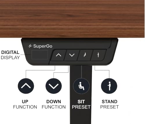 Image of SE1 Lite Standing Desk, Two-Piece Tabletop, 110 x 60 cm (Walnut Brown /Black, 110.0, Centimeters, SE1 Lite)