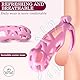 3.0 Keuschheitskäfig Herren,3D Peniskäfig mit 4 Hodenringe Penis Ring,Chastity Cage Male,BDSMs Spielzeug Hart,Keuschheitsgürtel für Herren,Cock Cage Sex Spielzeug für die Männer Extrem (Rosa-XXL)