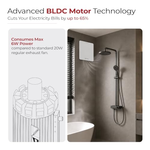 Image of Lifelong Exhaust Fan 150mm (6 Inches) | BLDC Motor | 6W | Low Noise | 2300 RPM | Ideal for Bathroom & Kitchen | Easy to Clean | Installation Round Cut (White)